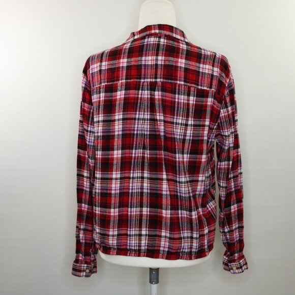 Gap Wrap Flannel Red Plaid Long Sleeve Shirt - Picture 6 of 11